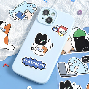 2 hojas por paquete, Serie de Memes de Gatos, Pegatinas con temática de gatos lindos y divertidos para diarios creativos - Product Image 4