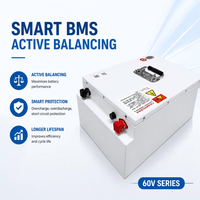 Batterie LiFePO4 60V 40Ah avec BMS intelligent, 4000+ cycles, affichage écran -20~60°C, boîtier en acier robuste pour véhicules électriques de transport de marchandises