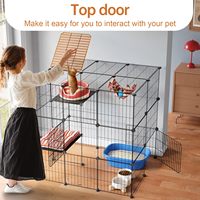 Enclos pour chats à 3 niveaux, cage intérieure, parc pour chats à monter soi-même, enclos métallique détachable pour chats