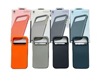 Étui BQC Premium pour femmes, transparent orange, pour 17 & Pro, avec support magnétique, antichoc, TPU+PC, coque rigide avec protection d'écran