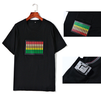 Offre Spéciale personnalisé panneau EL lumineux LED T-shirts son égaliseur actif El éclairage fête décoration t-shirt affichage LED