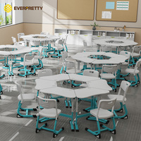 Ensemble bureau et chaise combinés ergonomiques pour étudiants, avec plateau en bois moderne et structure métallique, fabrication directe usine OEM ODM
