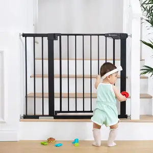 בטיחות תינוק שער נוסף רחב 37.8 "-43.3", קרוב אוטומטי כלב שער עבור בית פתחים מדרגות, לחץ רכוב קל ללכת דרך לחיות מחמד G
