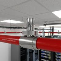 Nosel Pemadam Kebakaran Gas Kuningan DFPT16/180 untuk Sistem FM200 CO2, Kepala Semprot Slot Arah 180 Derajat untuk Ruang Server