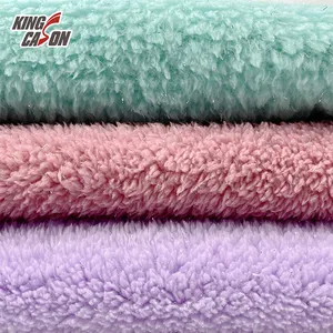 Kingcason中国工厂100% 涤纶平纹染色保暖夏尔巴羊毛云绒面料夹克外套毛毯睡衣