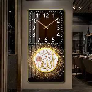 Hồi giáo Đồng hồ treo tường sơn nghệ thuật in kim loại khung bức tranh tường cho ramadan hồi giáo kiến trúc pha lê sứ tường trang trí - Product Image 6