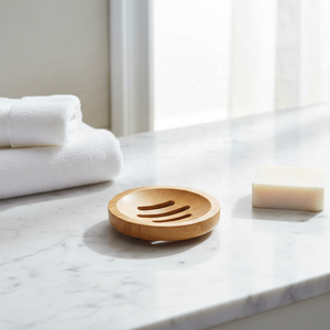 Paquete <span class=keywords><strong>de</strong></span> 2 Jaboneras Modernas <span class=keywords><strong>de</strong></span> Madera Ecológicas, Jabonera Redonda con Drenaje, Jabonera Hecha a Mano para <span class=keywords><strong>Ducha</strong></span> y Baño - Product Image 3