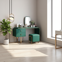 Miroir de coiffeuse au design moderne en noyer espresso anthracite, mobilier de chambre populaire, table de maquillage