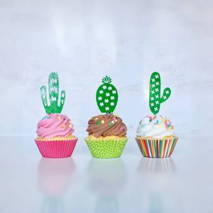 ชุดตกแต่งเค้กอะคริลิค รูปกระบองเพชร น้ำผึ้ง และความหวาน 6 ชิ้น สำหรับงานวันเกิด - Product Image 4