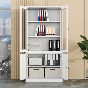 Armario de almacenamiento de archivo de acero de alta calidad personalizado con puerta superior de vidrio puerta inferior de <span class=keywords><strong>Metal</strong></span> <span class=keywords><strong>para</strong></span> muebles de oficina - Product Image 4