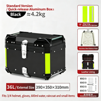 Top case moto en aluminium 80 L, étanche, à fixation rapide, pour scooter et vélo électrique, avec dossier et doublure en cuir