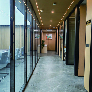 Divisor de Pared Modular para <span class=keywords><strong>Oficina</strong></span>, Panel de Vidrio Esmerilado, <span class=keywords><strong>Separador</strong></span> de Ambientes Insonorizado para Uso en Interiores - Product Image 4