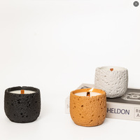 Diffuseur de parfum artisanal en forme de tasse à bougie, pierre sans flamme, récipient coloré en béton pour bougie