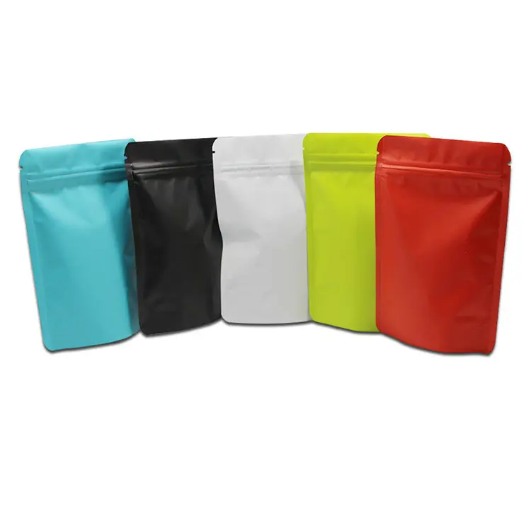 Bolsas de plástico biodegradables para embalaje, bolsas de plástico negras de pie, con cierre hermético, con fuelle inferior
