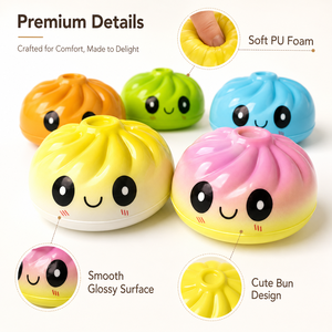 Juguetes Blandos de PU de Alta Calidad al por Mayor, de Lenta Recuperación, con Ojos Grandes y Expresión de Dumplings, Juguetes para Apretar para Niños - Product Image 3