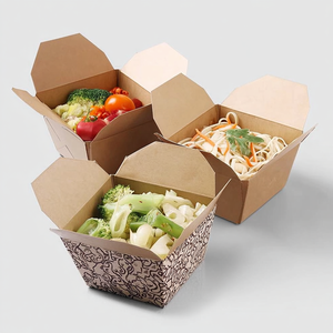 Boîte à lunch en papier kraft jetable, de petite, moyenne et grande taille, nourriture, salade <span class=keywords><strong>sushi</strong></span> boîte d'emballage à emporter 50 pièces - Product Image 4