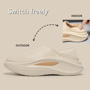 รองเท้าแตะขนเฟอร์กันลื่นสำหรับผู้ชายผู้หญิงรองเท้าแตะขนตุ๊กตาหิมะกันลื่นพิมพ์โลโก้ตามสั่งสำหรับฤดูหนาว - Product Image 5