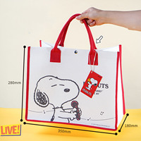 Sac fourre-tout en toile Snoopys Concert, sac à main mignon à motif de dessin animé, sac de rangement de grande capacité pour documents et fournitures scolaires pour étudiants et bureau