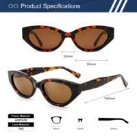 Lunettes de soleil œil-de-chat massives en acétate, monture ascendant violemment, verres TAC teintés écaille, style Old Money, OEM ODM, logo personnalisé
