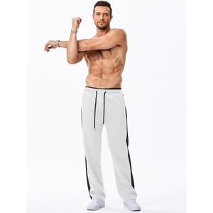 FOXA Men's Sweatpants Wide Leg Drawstring Waist Casual Stretch Track <b>Pants</b> Midweight Cotton <b>Spandex</b> - Product Image 3