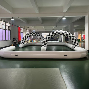 Parcours d'obstacles gonflable géant pour activités de plein air, barrières de karting de qualité commerciale, piste de course pour adultes et enfants - Product Image 1