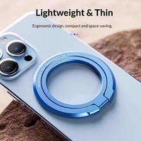 Support de téléphone portable magnétique ultra-fin HXC HXC-A0098 avec anneau métallique pliable, rotation à 360°, utilisation sur bureau