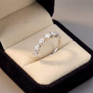 Luxury Moissanite Rhodium Plated Prong Setting 925 Sterling Silver High-end Stacking Eternity Band Rings for Women Fine Jewelry - Product Image 3