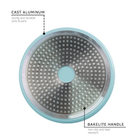 Casserole à soupe grande capacité en aluminium moulé sous pression avec revêtement céramique bleu antiadhésif pour cuisinière à gaz et à induction