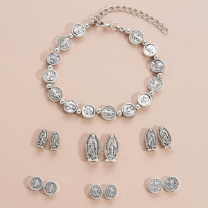 Popolari Accessori Vintage in Lega di Zinco Elettroplaccata con Perline della Vergine <span class=keywords><strong>Maria</strong></span> e <span class=keywords><strong>Gesù</strong></span>, Forati <span class=keywords><strong>per</strong></span> Creazioni Fai-da-Te - Product Image 4