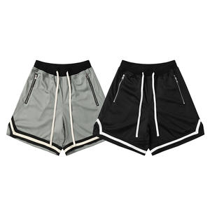 Pantalones cortos de baloncesto informales de estilo americano europeo para hombre, pantalones cortos deportivos de malla de algodón de cintura media de secado rápido, transpirables con estampado de moda - Product Image 3
