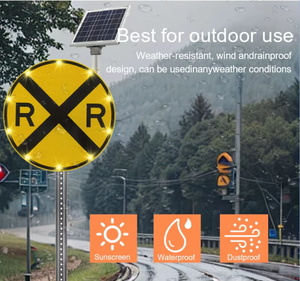 Luce di avvertimento di traffico personalizzabile OEM con la strada riflettente illuminata dal bordo direzionale e la ferrovia che attraversa i segnali stradali - Product Image 5