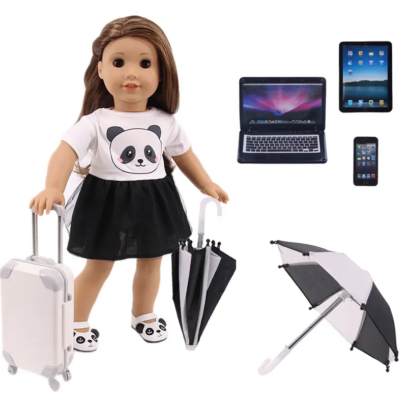 New 18 inch doll accessories luggage suitcase 7 Sets doll set
