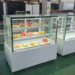 Màu trắng thương mại tủ lạnh bánh nhiệt độ đơn trưng bày điều khiển kỹ thuật số cửa kính trượt hiển thị bánh ngọt nhỏ - Product Image 2