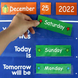 All About Today Calendar Board Fabric Day View Time Management Back To School Rectangle Horizontal Panel Single Piece Package - Product Image 4