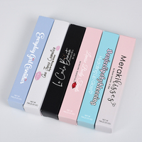 Tubes de brillant à lèvres carrés uniques et transparents de 7 ml avec boîte, étiquette personnalisée, tubes vides pour huile à lèvres, emballage cosmétique en gros