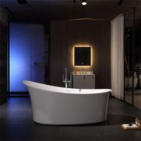 Baignoire à bulles intérieure de 1,8 m, forme ovale, surface lisse relaxante avec panneaux lumineux LED, 1 personne, avec pompe à air, garantie de 2 ans