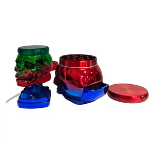 4-layers Skull Design Dual Color Electroplating Process Manual Metal Material <b>Herb</b> <b>Grinder</b> - Product Image 3