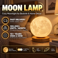 Lampe de table LED rotative sur base en bois, personnalisable OEM, avec contrôle de trois couleurs, pour décoration de jardin, pavillon ou salon