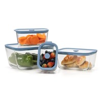 Récipients de stockage d'aliments en verre à haute teneur en borosilicate avec couvercle en verre Récipient hermétique de cuisine Boîte de stockage de conservation fraîche