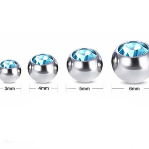 Perles filetées en titane G23 pour pierres précieuses individuelles |   Billes de remplacement pour bijoux de piercing corporel - Product Image 5
