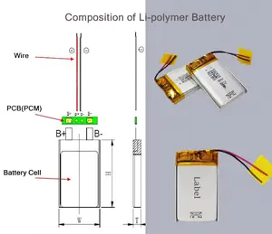 Bateria de lítio recarregável lipo, bateria de íon recarregável de li para baterias de polímero de lítio 3.7v 7.4v 11.1v 12v 150mah 280mah 600mah 5000mah