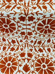Couverture en coton d'Ouzbékistan brodée à la main, style Suzani, couvre-lit, tapisserie murale colorée - Product Image 2