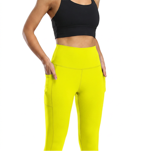 Pantalons de yoga à taille haute élastique, légers, respirants, à séchage rapide, longueur intégrale, leggings de sport pour femmes avec poches - Product Image 3