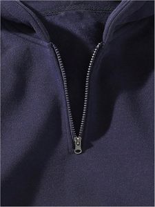 Sudadera con capucha y cremallera de un cuarto para hombre <span class=keywords><strong>ZY</strong></span>, personalizada, informal, de forro polar, manga larga, hombros caídos, holgada, de invierno, 100% algodón, color liso, antiencogimiento - Product Image 3