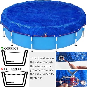 Couverture de <span class=keywords><strong>piscine</strong></span> <span class=keywords><strong>ronde</strong></span> en PVC tissé de haute qualité, protection contre les <span class=keywords><strong>d</strong></span>ébris, résistance au froid pour les piscines <span class=keywords><strong>hors</strong></span> <span class=keywords><strong>sol</strong></span> - Product Image 3