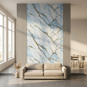 Panneau mural en <span class=keywords><strong>PVC</strong></span> imperméable effet marbre brillant moderne avec finition miroir UV, plaque <span class=keywords><strong>de</strong></span> marbre imitation avec veines réalistes pour <span class=keywords><strong>salle</strong></span> <span class=keywords><strong>de</strong></span> <span class=keywords><strong>bain</strong></span> - Product Image 3