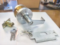 Poignée de porte simple côté ANSI Grade 2, cylindrique, pour magasin commercial, serrure de salle, acier étanche, passage à clé, poignée à levier côté haft