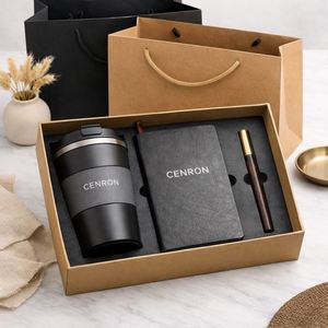 Promotional Corporate Gift Box Set: Custom <b>Notebook</b>, Insulated Tumbler and Metal Pen for Clients - Product Image 2