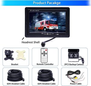 Camera Dự Phòng Với Hệ Thống Màn Hình 7 Inch Hỗ Trợ Hai Đầu Vào Video Với Camera Quan Sát Phía Sau Bộ Màn Hình Xe Hơi Kết Nối Hàng Không 4 Chân - Product Image 5