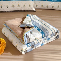 Selimut Musim Panas Benang Katun Anti Kusut, Sutra Bulu Katun Lembut, Dapat Dicuci Mesin, Tipis, Gaya Modern Sederhana, Impor